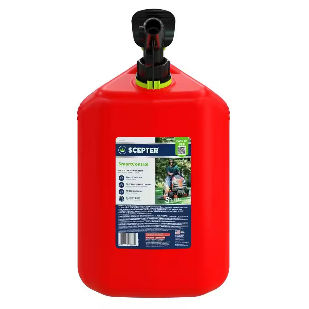 5 Gal. Smart Control Gas Can with Rear Handle, Red Fuel Container