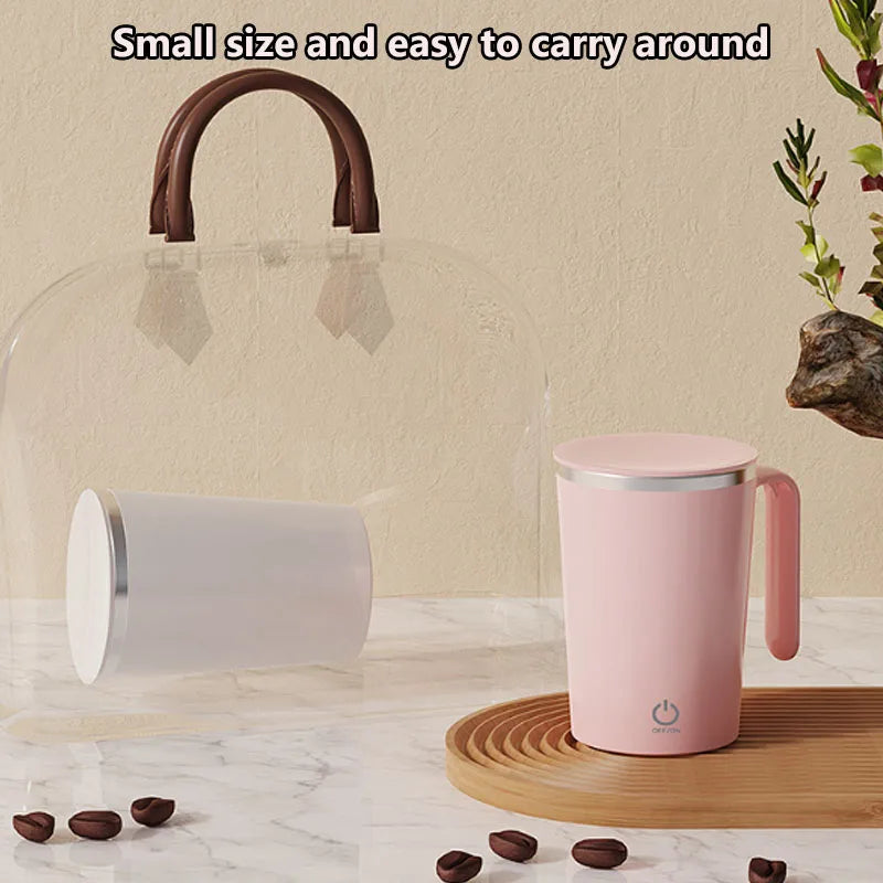 400ml Automatic Stirring Cup Mug Rechargeable Portable Coffee Electric Stirring Stainless Steel Rotating Magnetic Drinking Tools