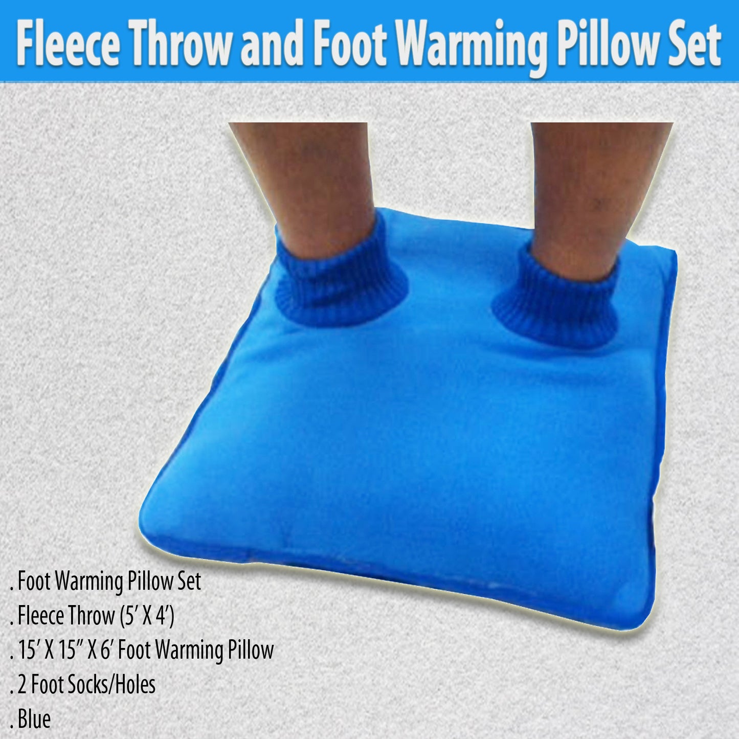 Fleece Throw and Foot Warming Pillow Set